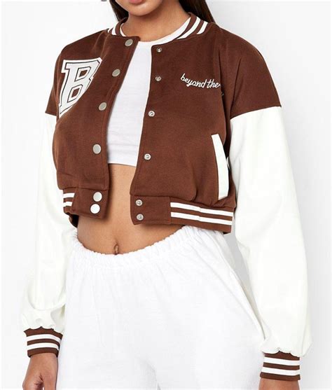 cropped varsity jacket women